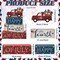 4th of July Tabletop Decorations, 4 Pcs Patriotic Red White Blue Tiered Tray & Shelf Décor – Memorial Day Centerpieces, Office, Home, 250th Anniversary Independence Day Car Accents